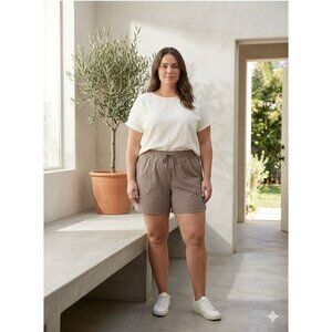 Old Navy Women's Elastic Waist Relaxed Fit Shorts Taupe Size 4X